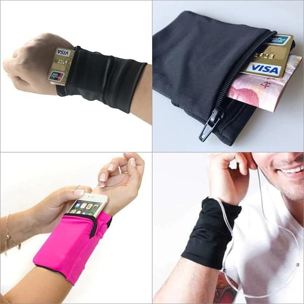 Sportsarmbånd med Lomme / Armbånd for Mobil, nøkler, penger m.m.