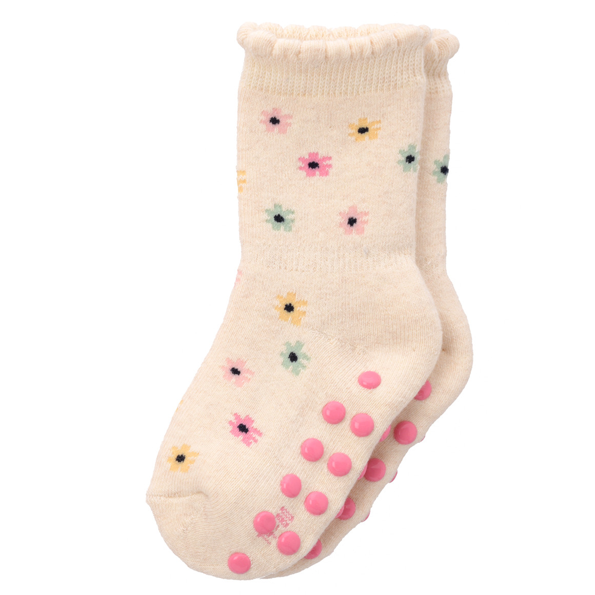 Topomini 3 Paar Baby Stoppersocken im Set rosa / creme / hellgrün