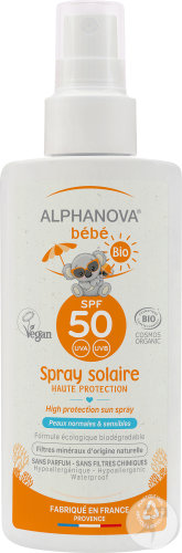 Alphanova Bébé Sun Haute Protection IP50 Bio Spray Flacon125ml