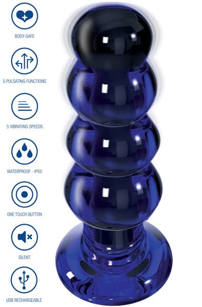 ToyJoy Radiant Vibrating Glass Plug 11,5 cm Analplugg med vibrator