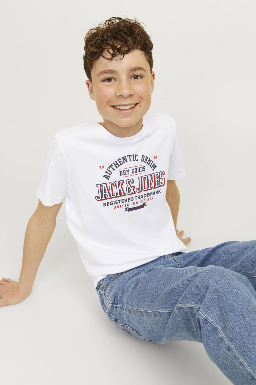 JACK & JONES T-shirt JJELOGO met logo wit
