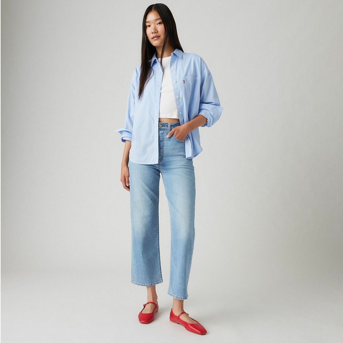 Calça jeans Levi's Ribcage reta até o tornozelo
