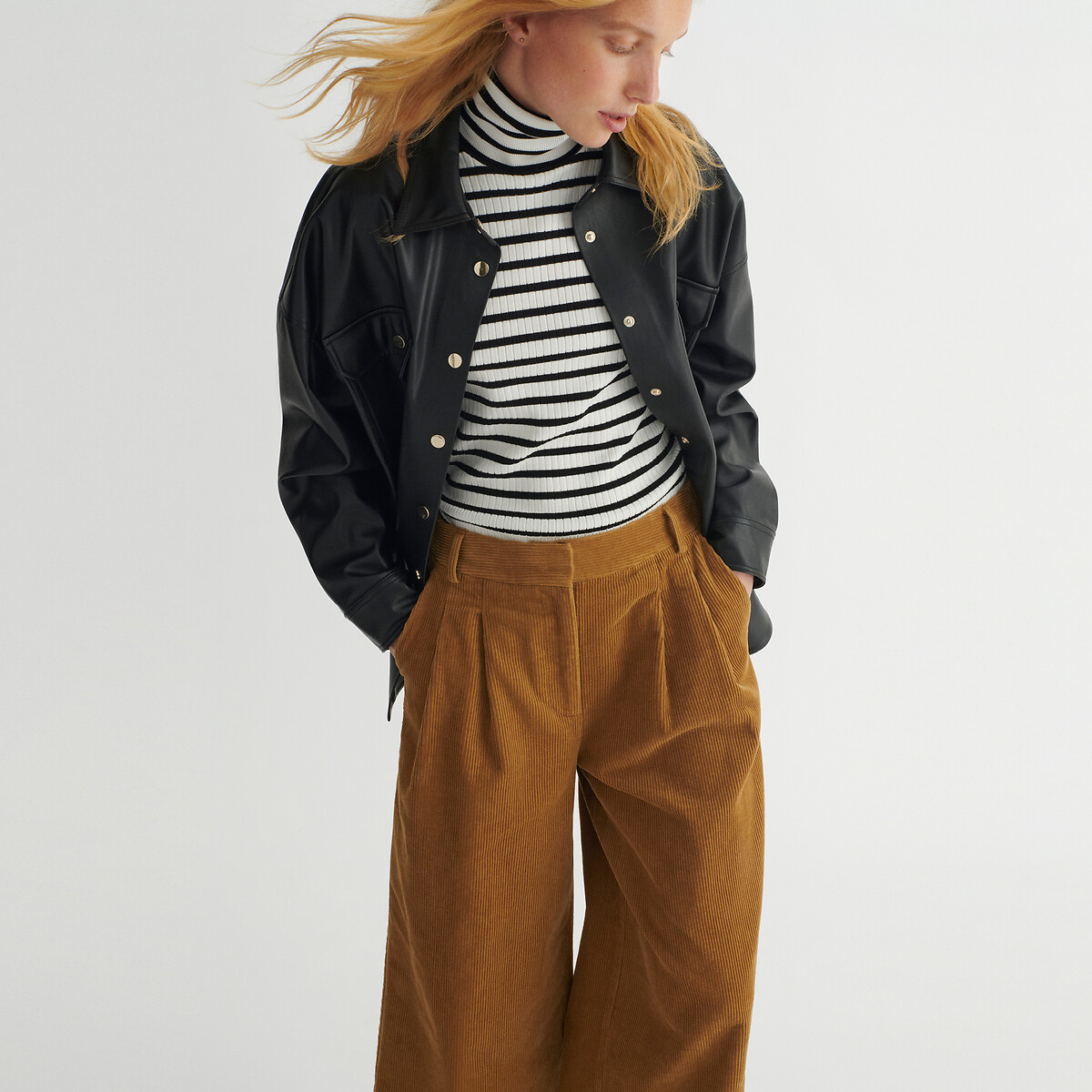 COLEÇÕES LA REDOUTE<br>Camisa de tecido sintético, modelo oversized