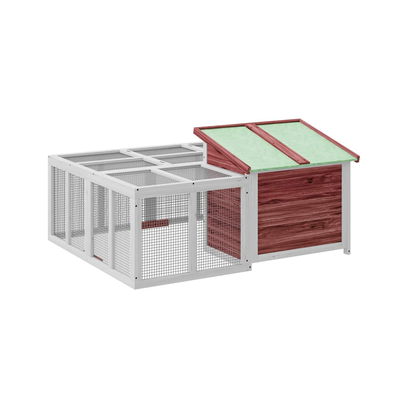 VidaXL Kaninchenstall 144x123x67,5 cm (L x B x H) rosiges braun