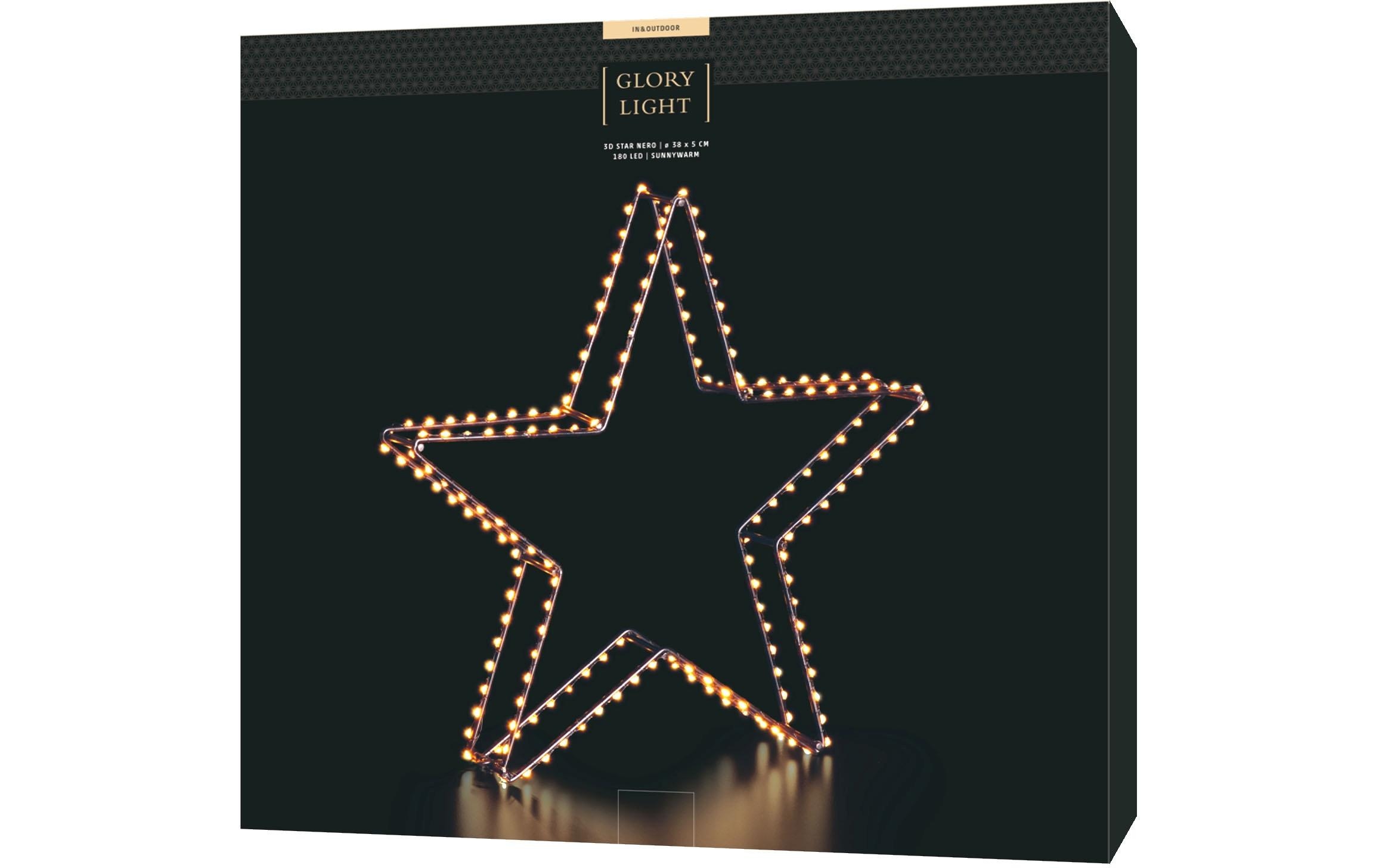 STT LED Dekofigur »Dekoration 3D Star Nero 38cm« Warmweiss