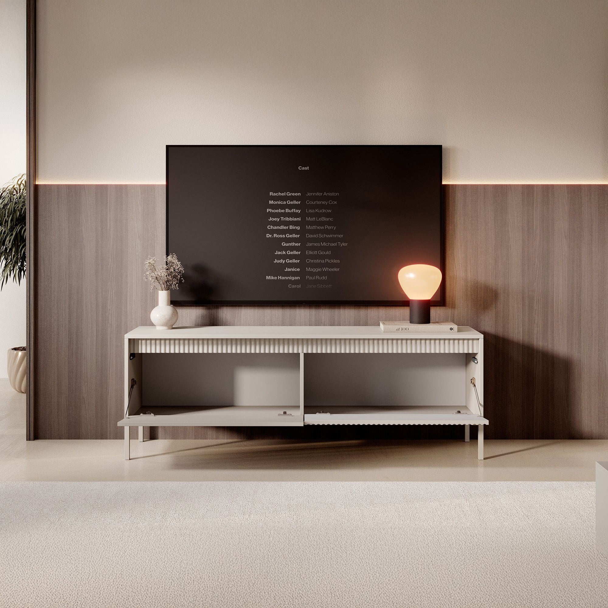 Meubella - TV-Meubel Saran - Beige - 153 cm