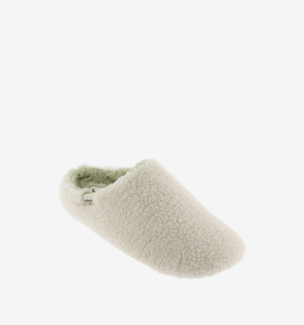 NORTE PEAU DE MOUTON Zapatillas de casa mujer borreguito CRUDO
