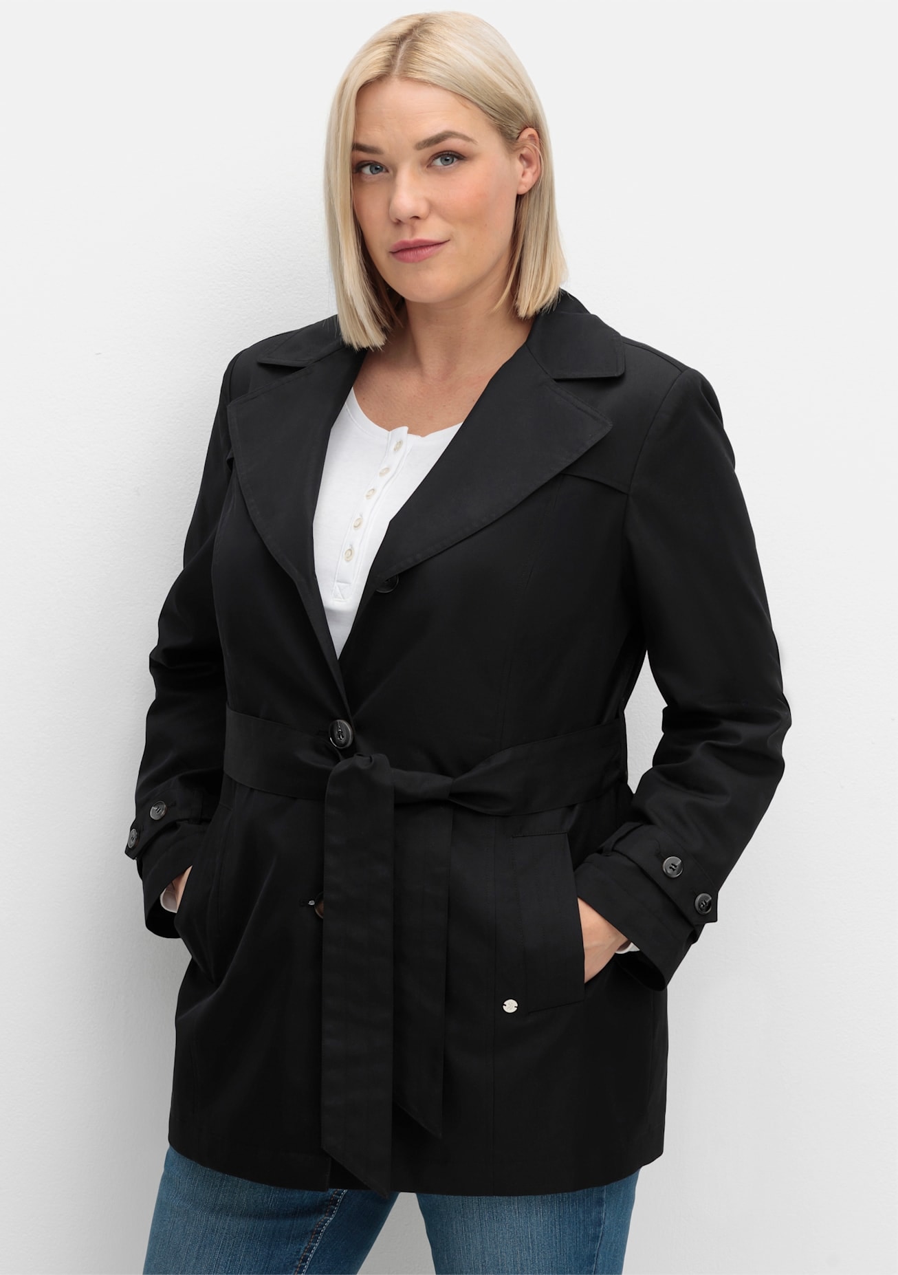 Sheego Outdoorjacke ohne Kapuze