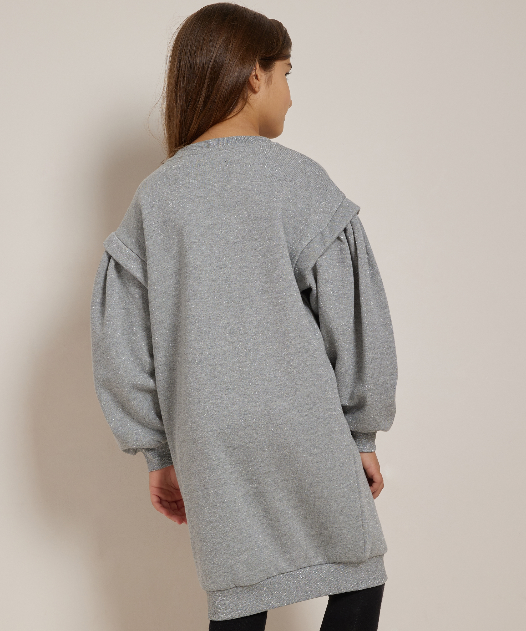 sweat jurk met pofmouw