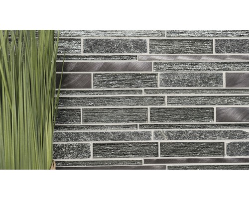 Glasmozaïek XAM GV84 29,8x31 cm mix zwart
