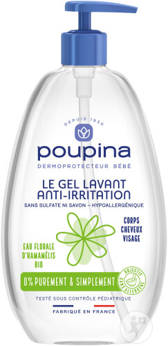 Poupina Le Gel Lavant Anti-Irritation Flacon-Pompe 485ml