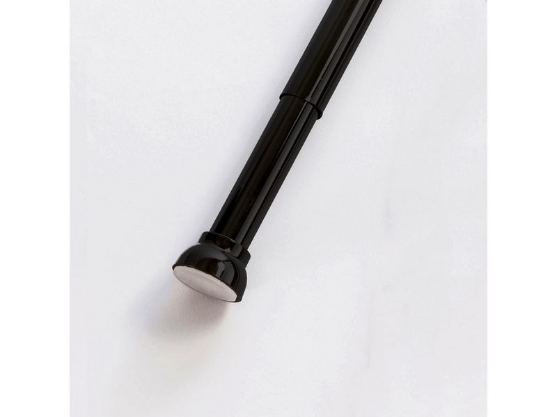spirella Duschvorhangstange Kreta 75/125 x 2.1 cm, Schwarz Duschvorhangs-Stange ohne Bohren