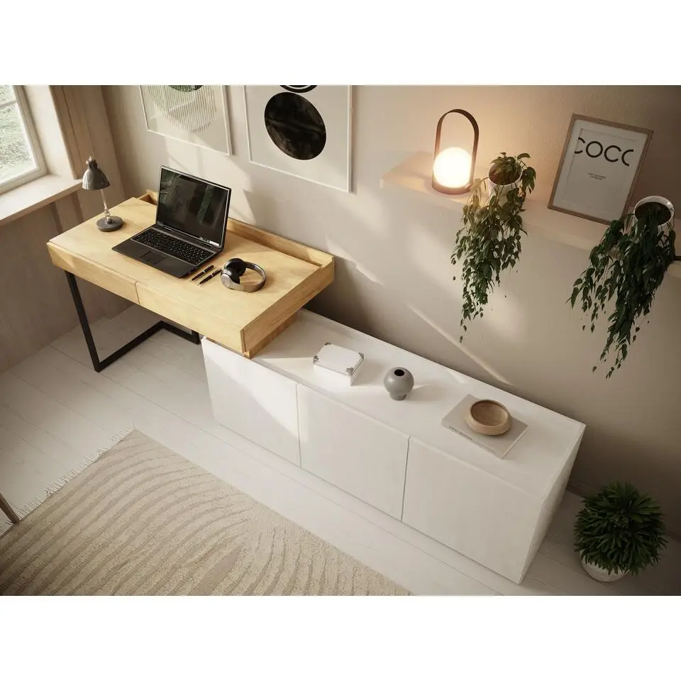 Meubella - Bureau Floren - Eiken - 2 lades