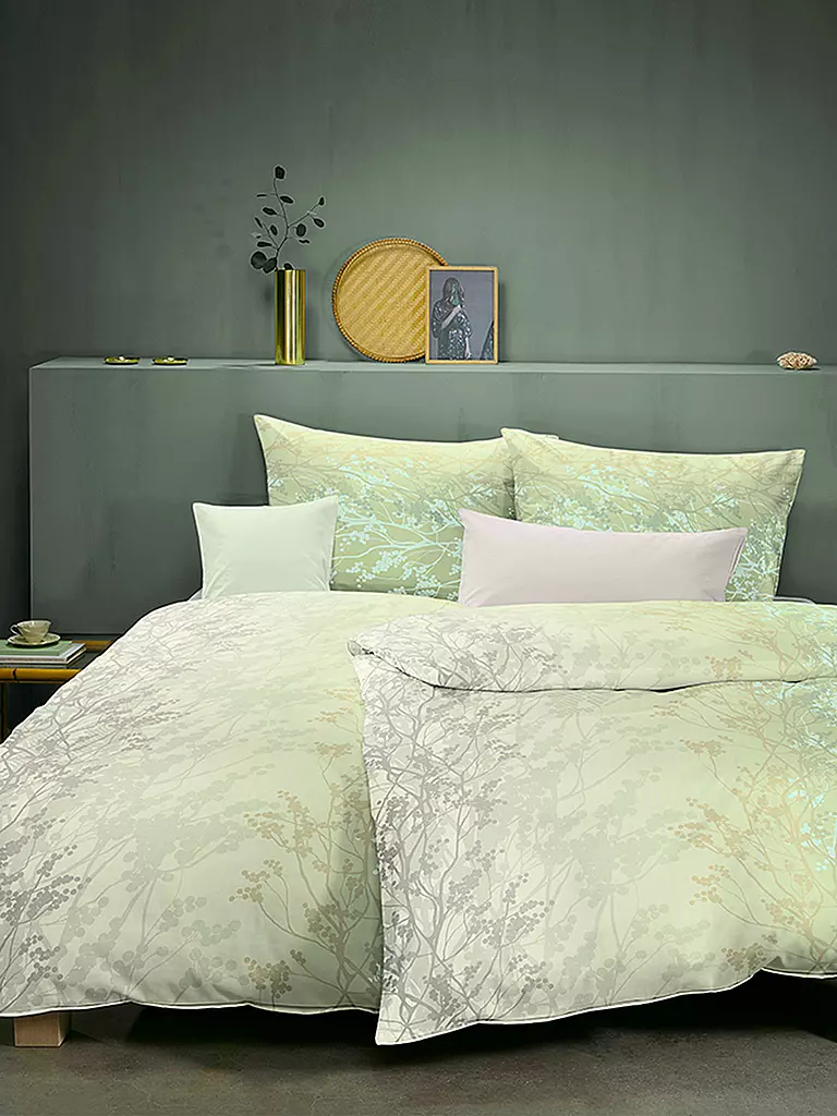 FLEURESSE Jersey Bettwäsche Topas 70x90cm/140x200cm Pistazie hellgrün