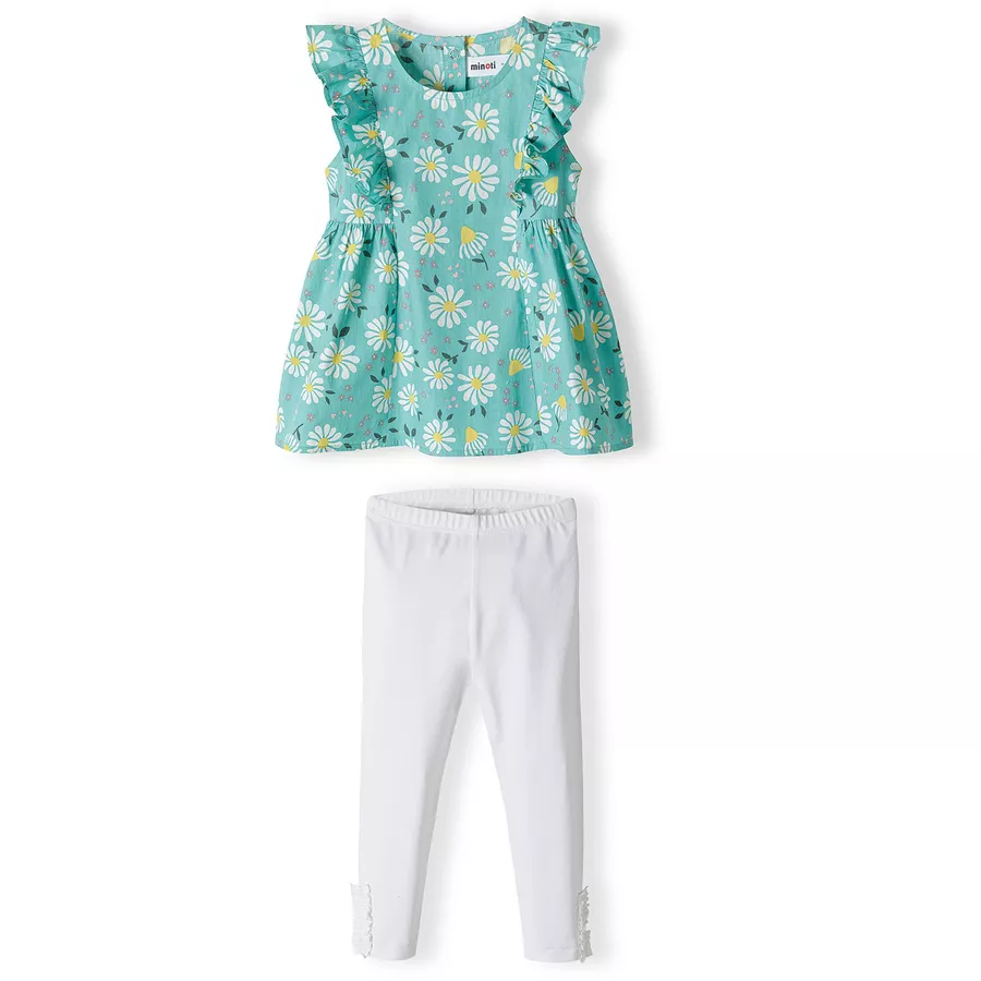MINOTI Top und Leggings im Set GrünWeiß