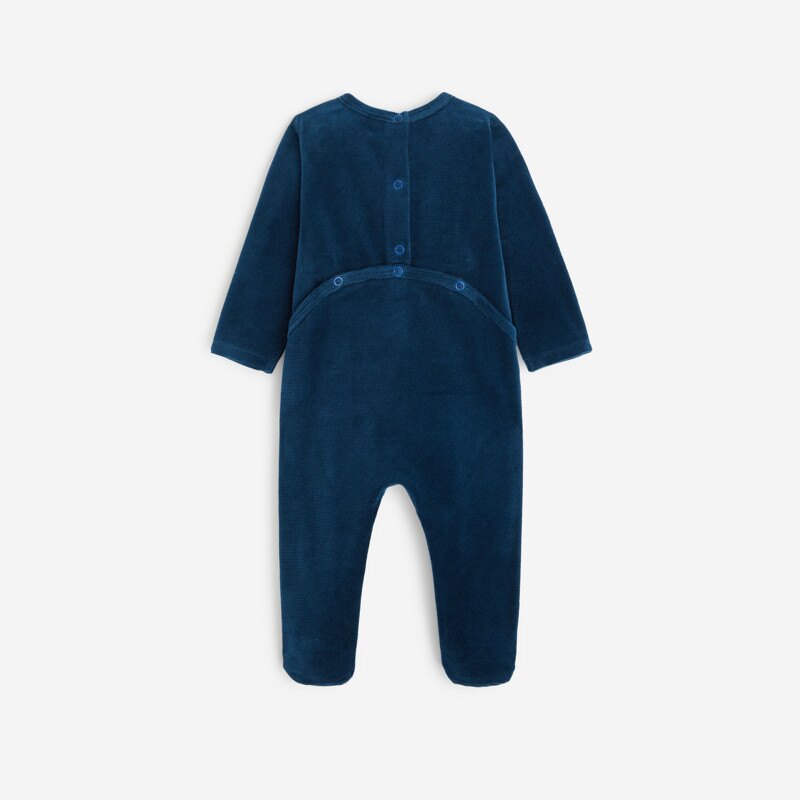 Pyjama à motifs bébé mixte bleu marine en velours maille Catimini Bleu
