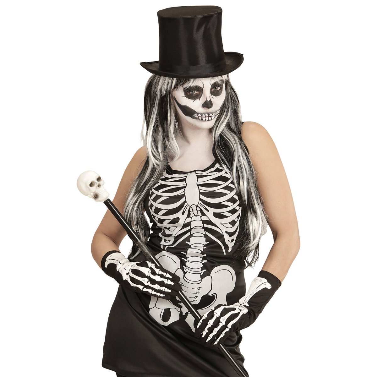 Halloween Handschoenen Skelet 35cm