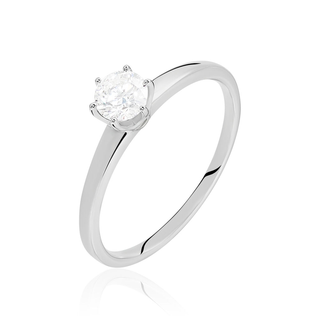 Bague Solitaire Natalia Or Blanc Diamant