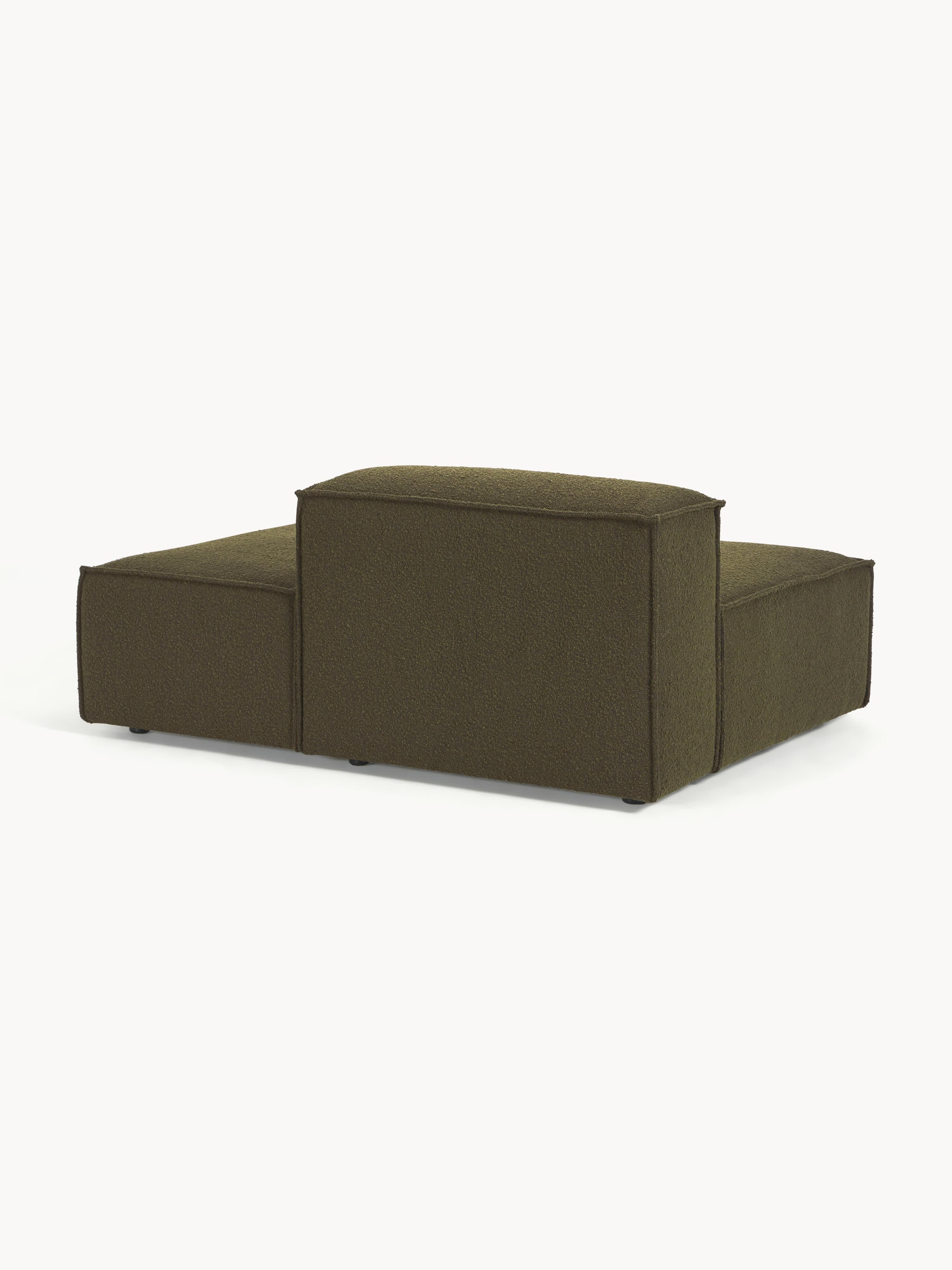 Chaise longue module Lennon uit bouclé