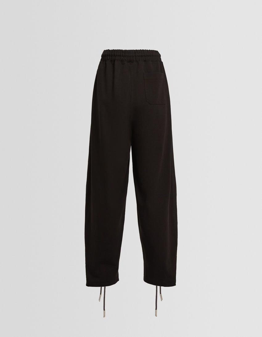Calças de veludo cotelê de pernas largas com cordão da Generation Bershka