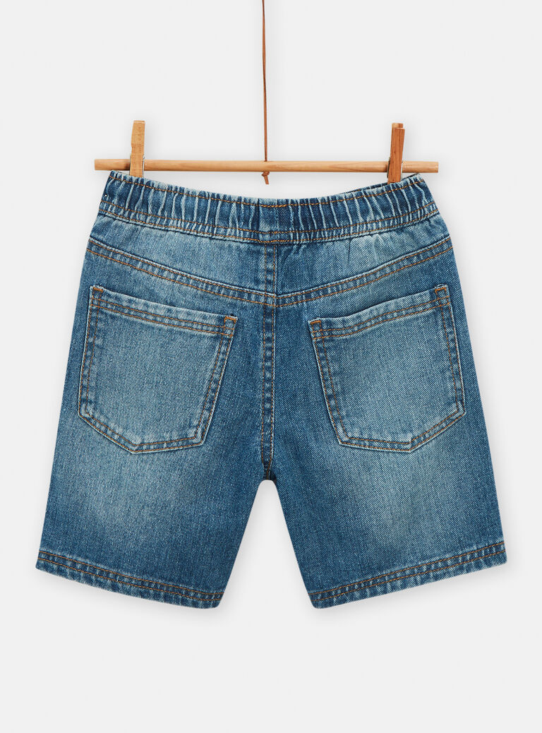 Bermuda en denim avec porte-clefs skate pour garçon