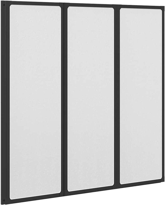 vidaXL - Douchescherm - Zwart - 120 x 2 x 117 cm - Aluminium
