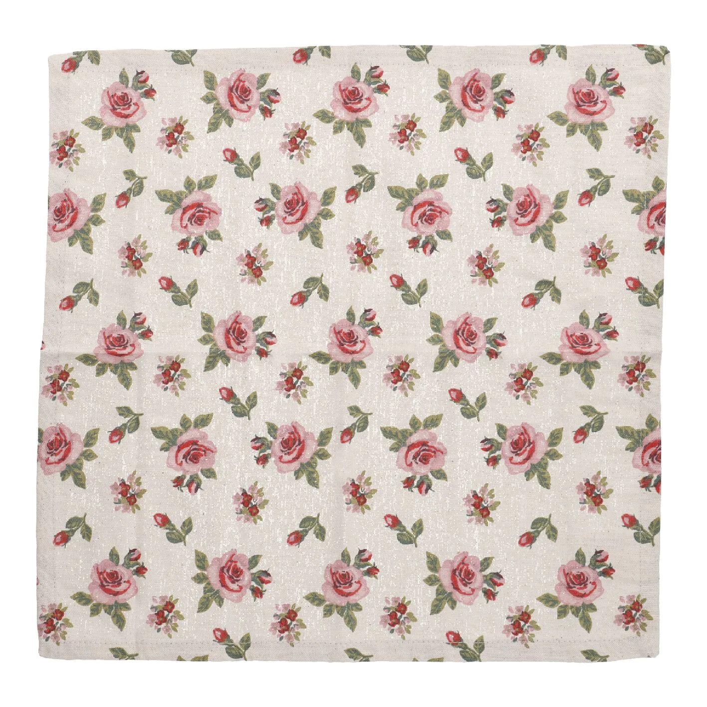 Serviette Rosen, natur, 40 x 40 cm