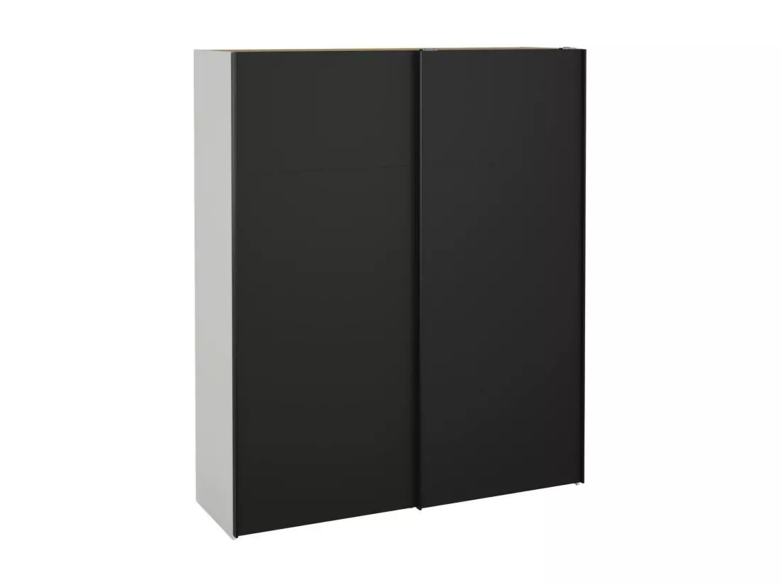 Garde-robe 2 portes Dsquizz, Meubles de chambre, Penderie de plain-pied, Placard à vêtements, 182x61 h220 cm, Blanc et Noir