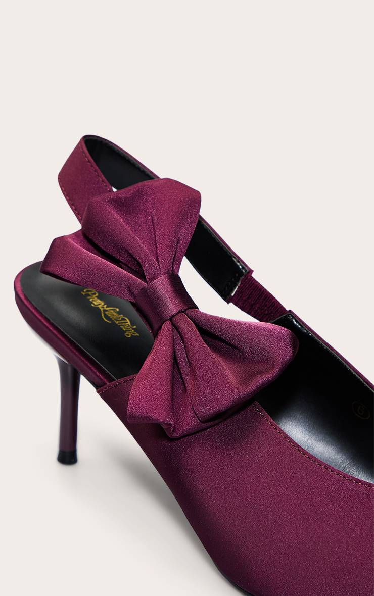 Prune Escarpin À Bride Arrière En Velours Avec Nœud