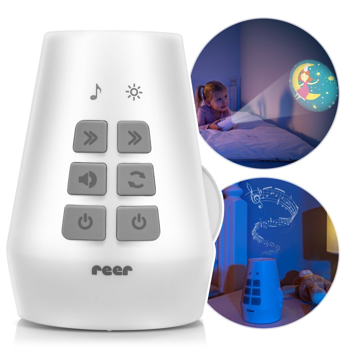 DreamBeam Motivprojektor mit Einschlafliedern und Naturgeräuschen