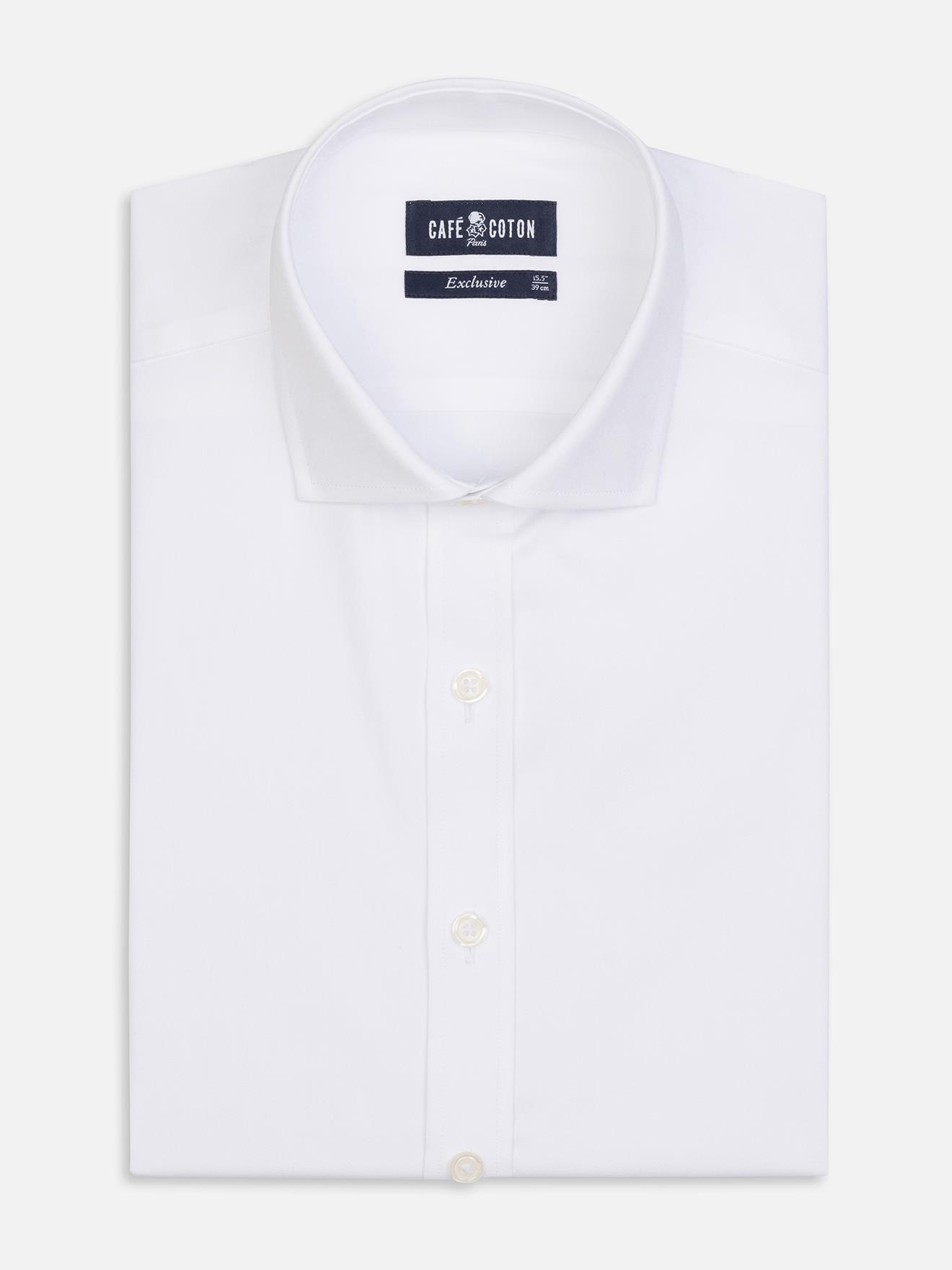 Chemise cintrée en pin point blanc
