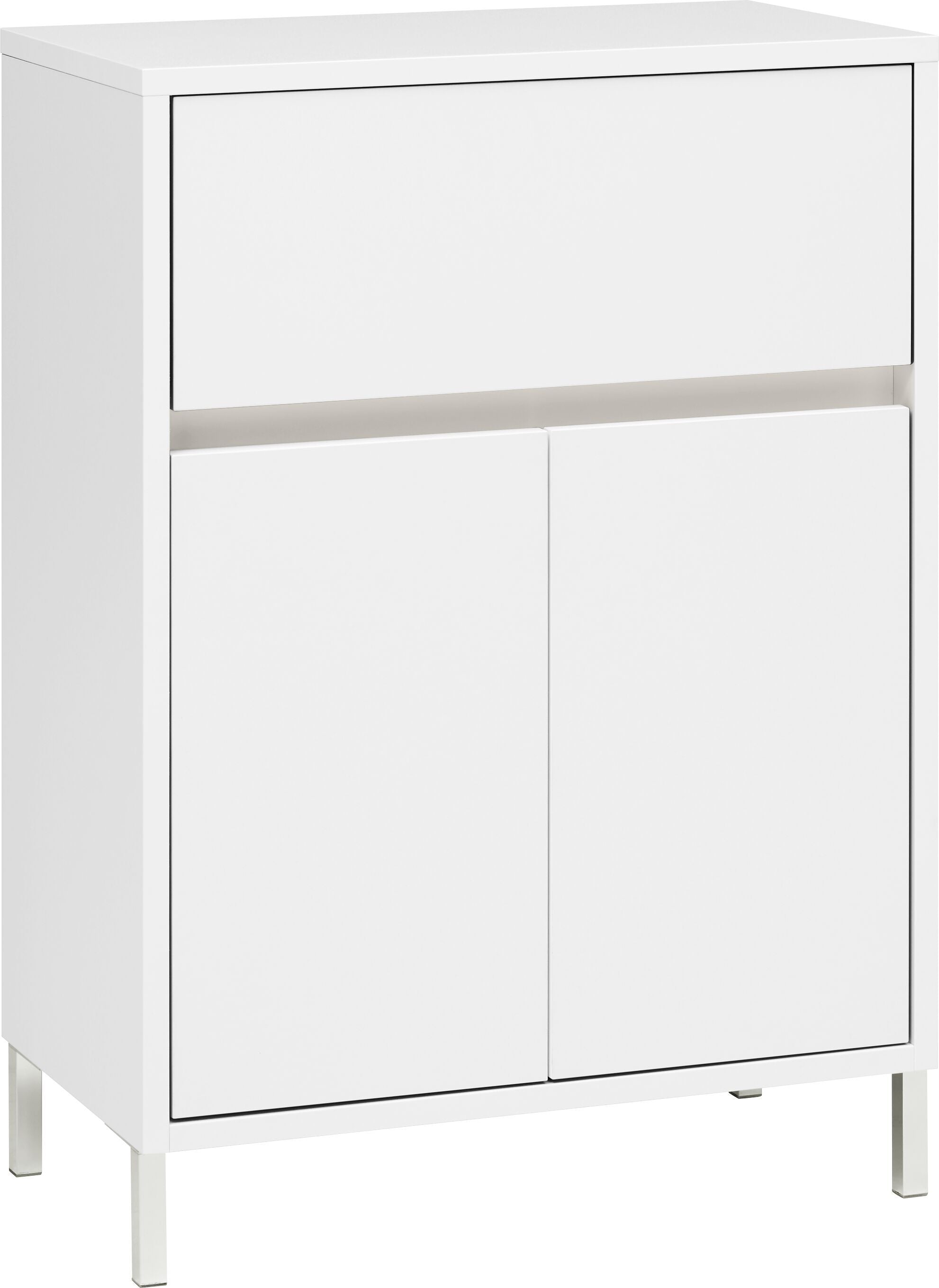SIERRA Beistellmöbel - Weiss / B: 60.0 cm x T: 35.0 cm x H: 84.3 cm