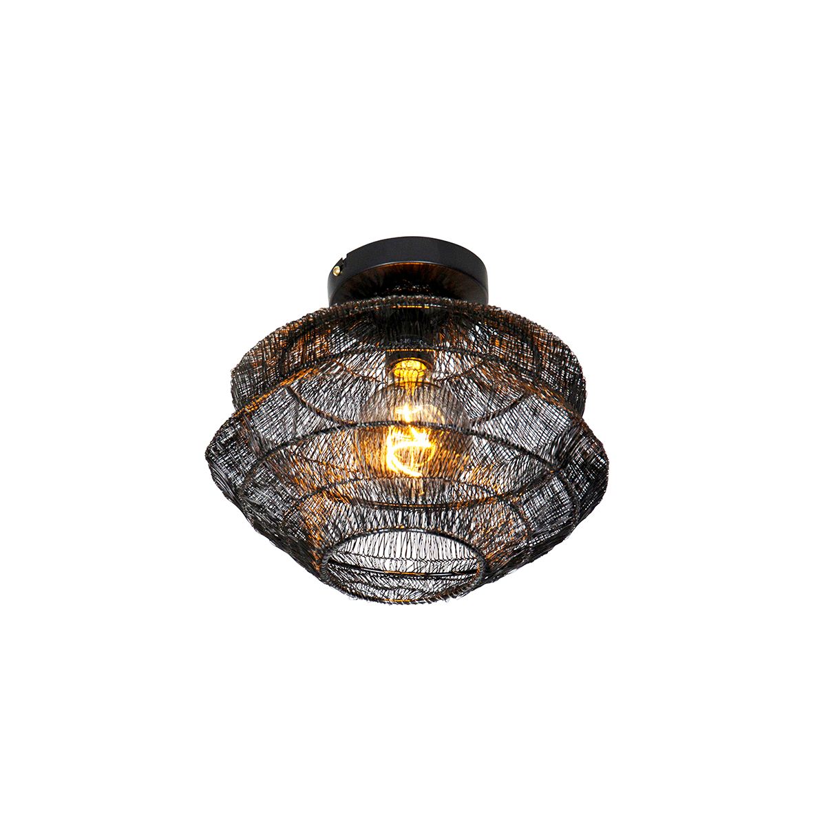 Oosterse plafondlamp zwart 25 cm - Vadi