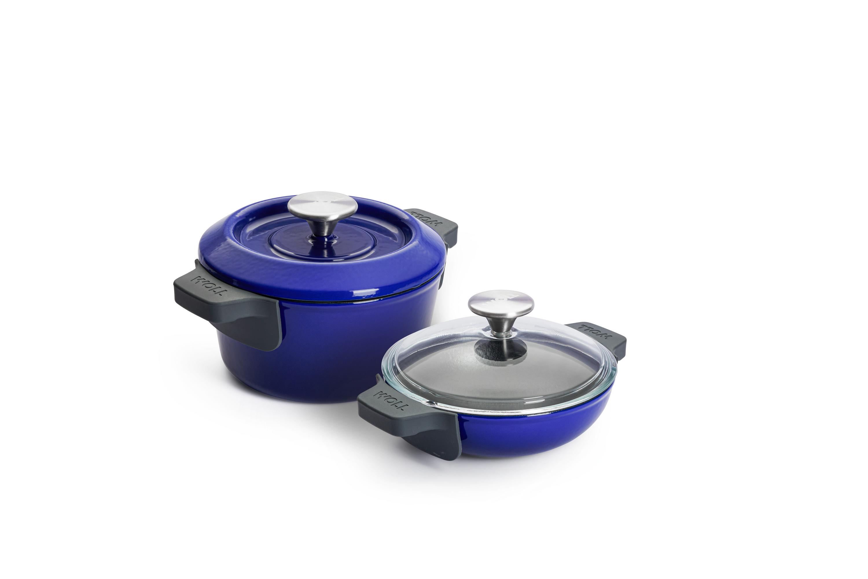 Iron Gusstopf- und Servierpfannen-Set, Ø 18cm - Farbe: Cobalt Blue