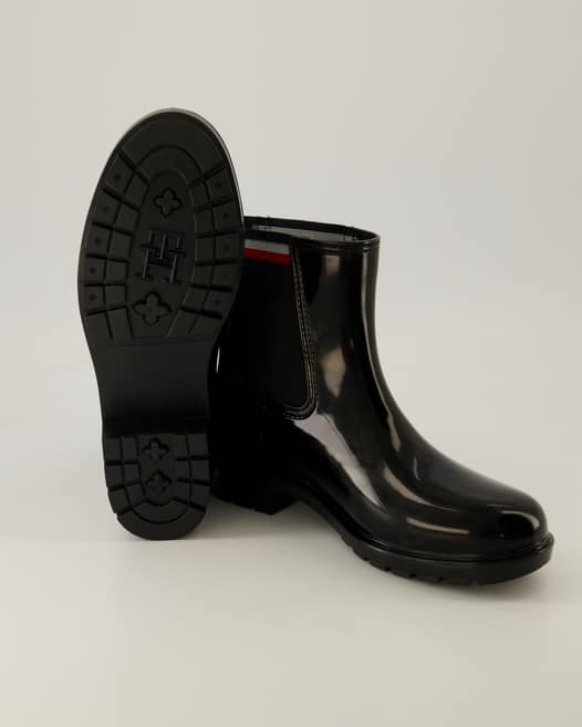 Tommy Hilfiger Corporate Elastic Rainboot Stiefeletten in Schwarz