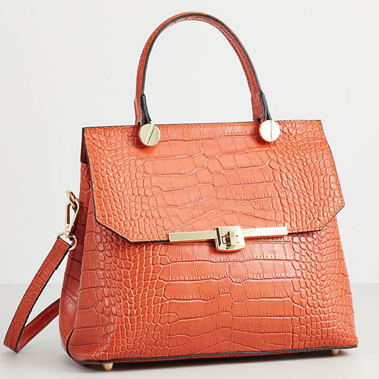 Christian Laurier Sac à main en Cuir croco Emy orange foncé - 27x19x12 cm
