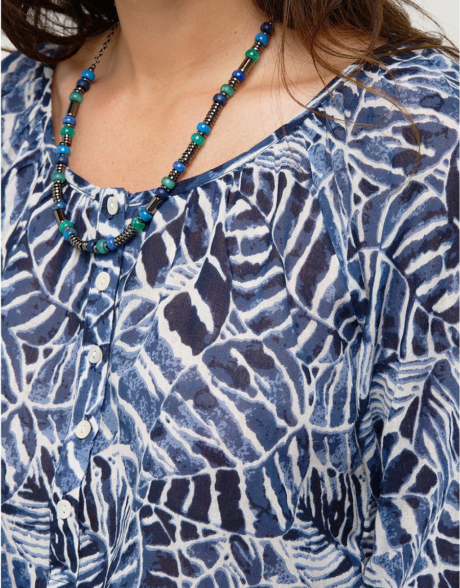 Blouse bleue 100% coton