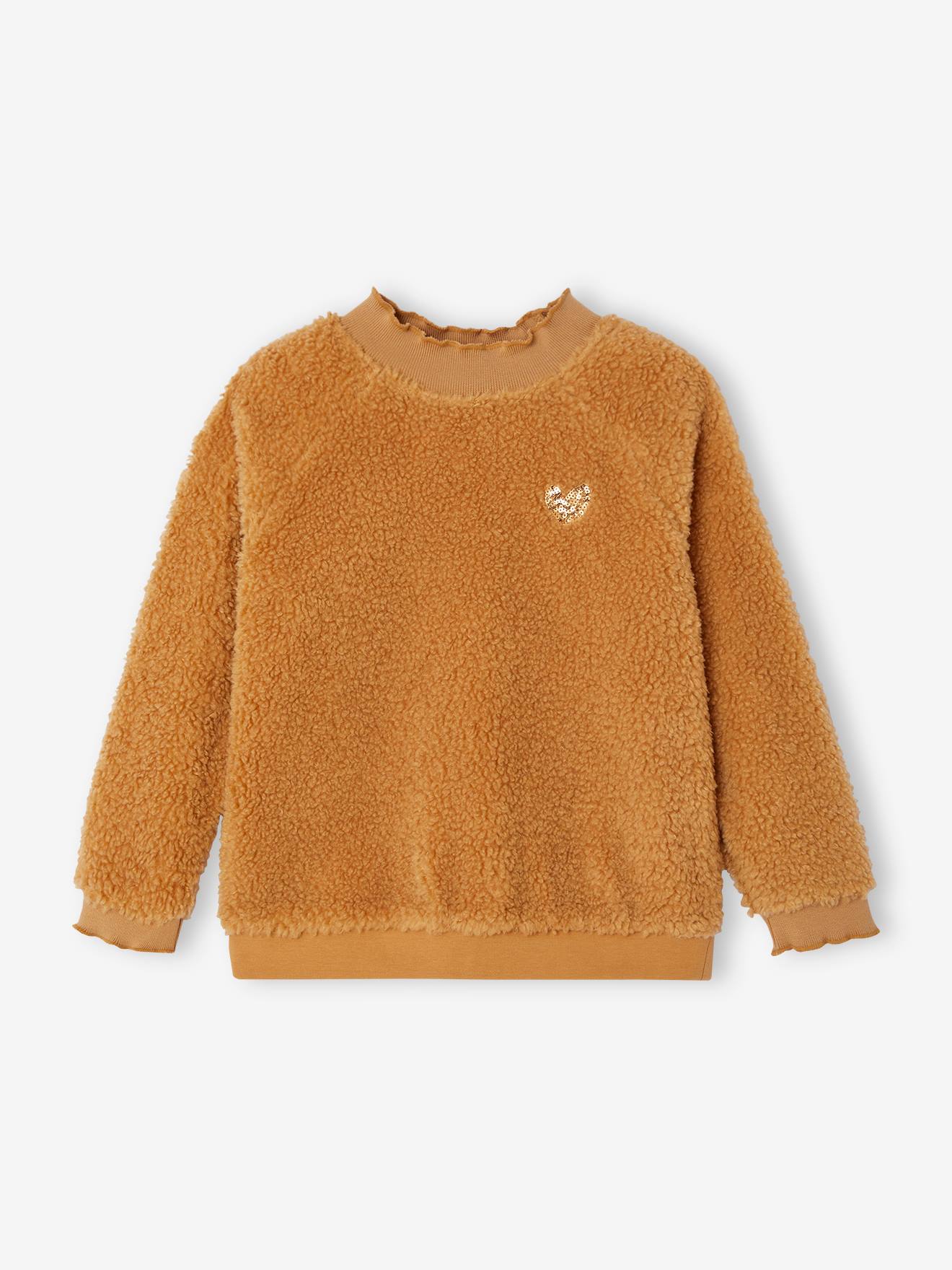 Moletom Sherpa com detalhes sofisticados, estampa Candy Girl