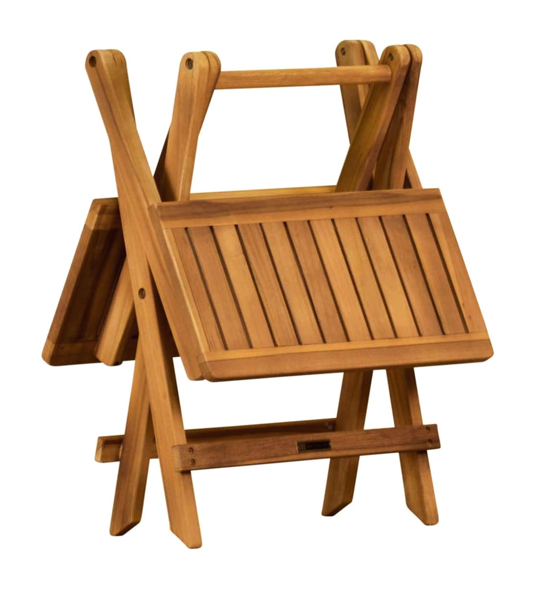 Teakhouten bijzettafel, balkontafel, tuintafel, houten bijzettafel, klaptafel, plantenstandaard, 50 x 50 cm, opvouwbaar, handig, weerbestendig