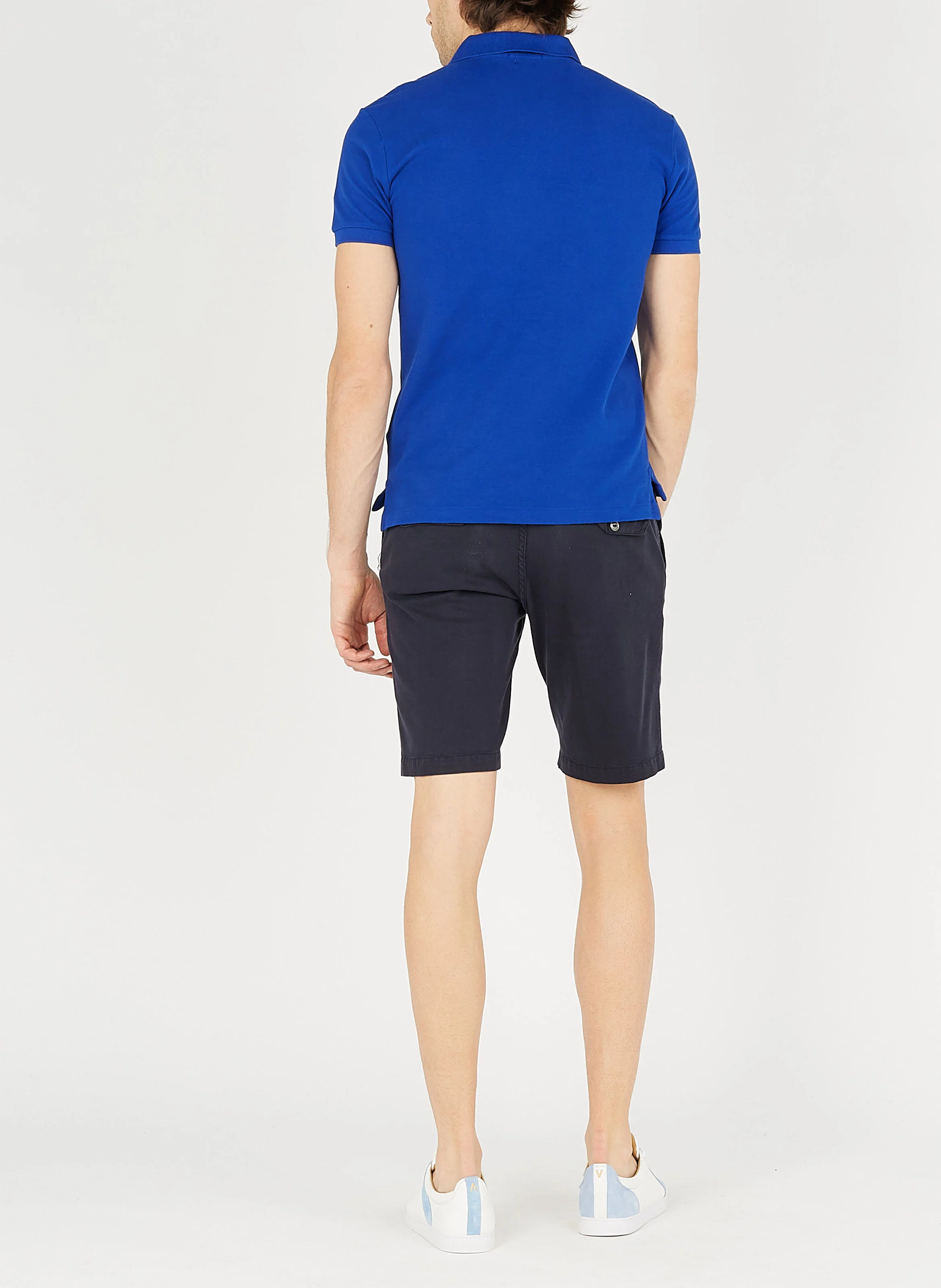 Polo slim-fit en coton piqué | Bleu