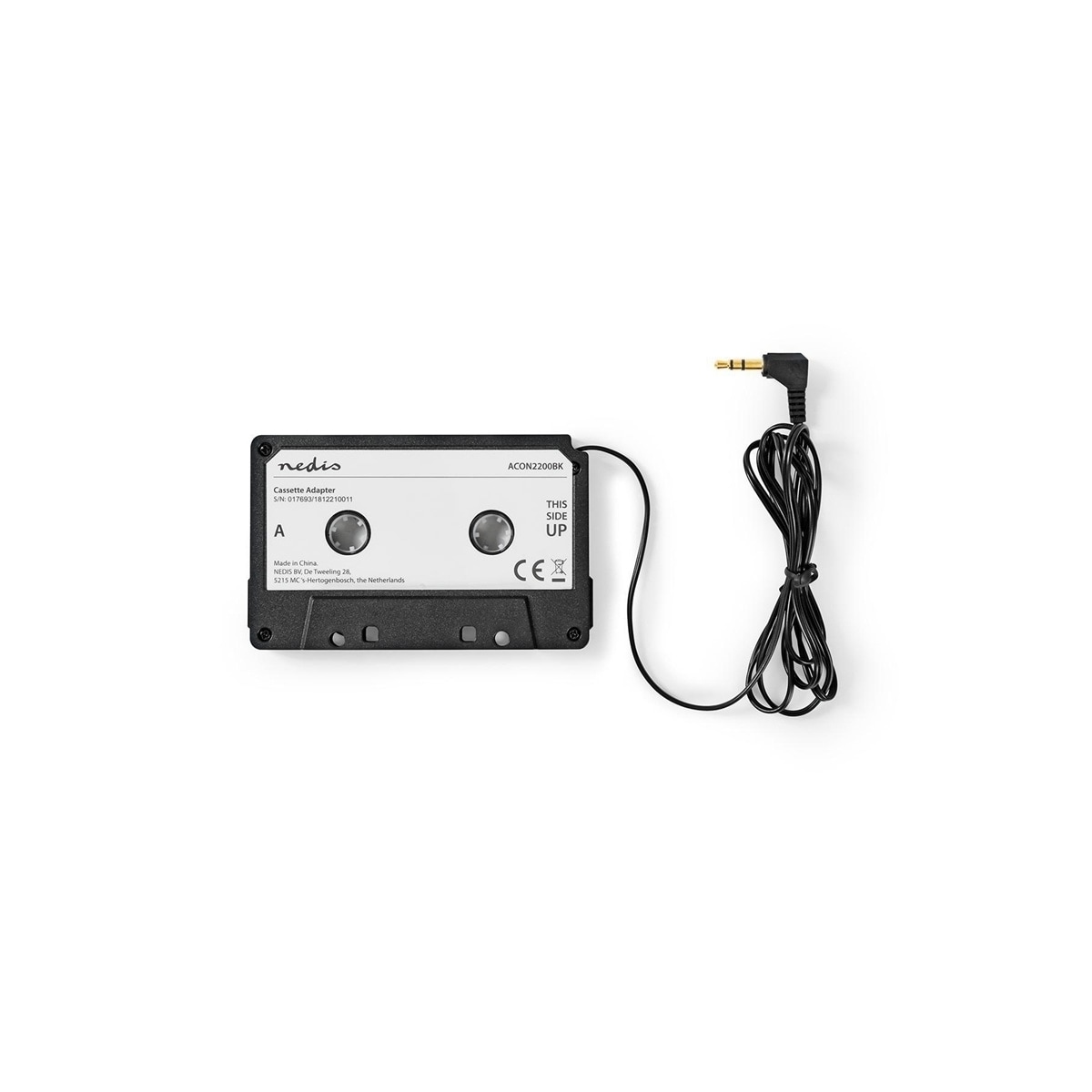 Nedis Bilstereo Aux Cassette Adapter | 3.5 mm | Kabellengde: 1.00 m | Sort