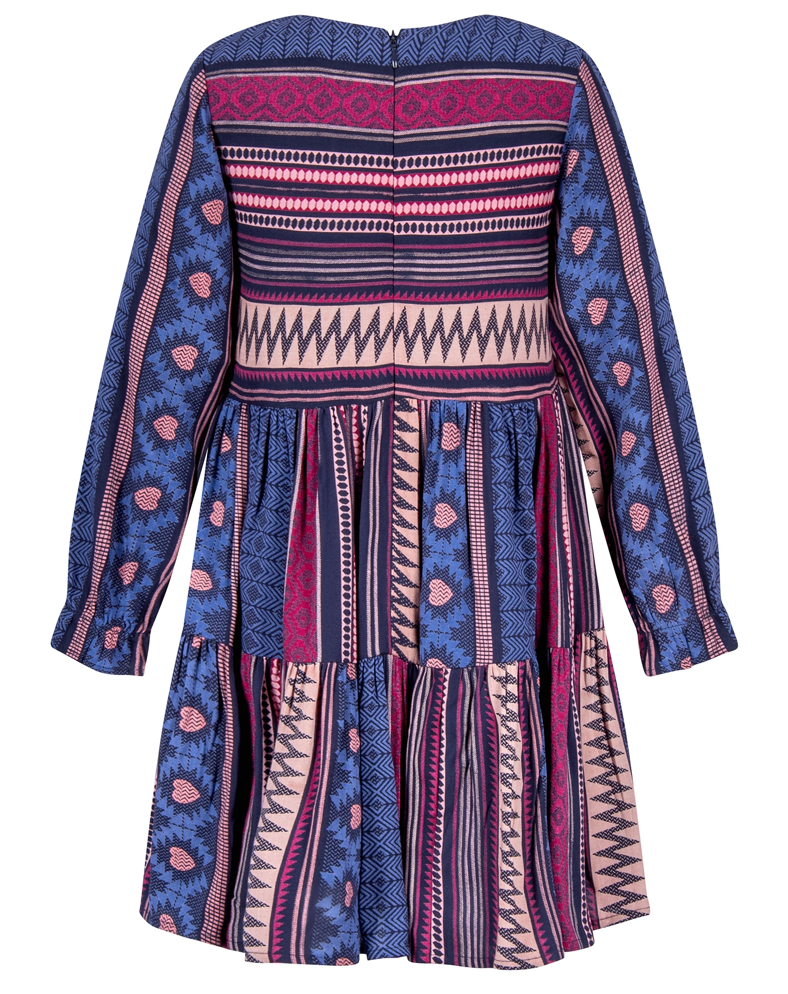 Langarmkleid ETHNO in navy