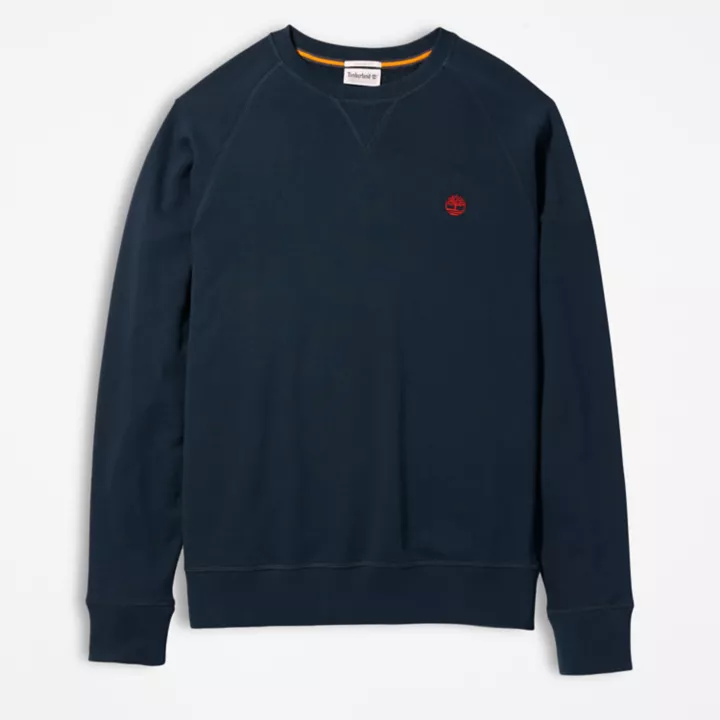 Sweat à col rond et envers bouclé Exeter pour homme en bleu marine