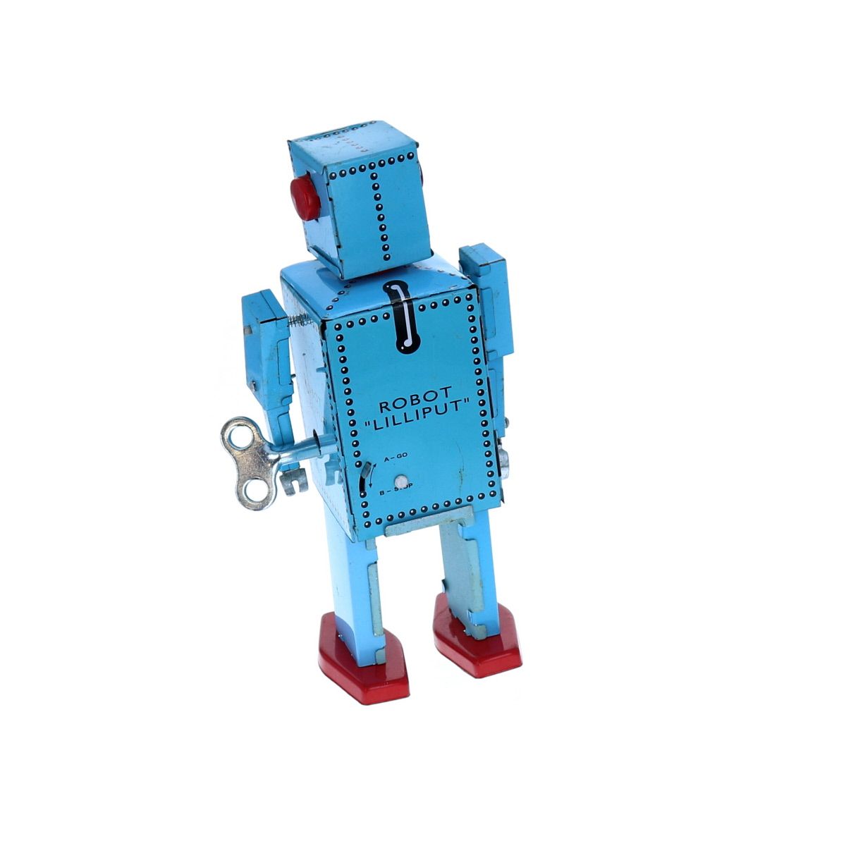 Robot vintage en métal bleu
