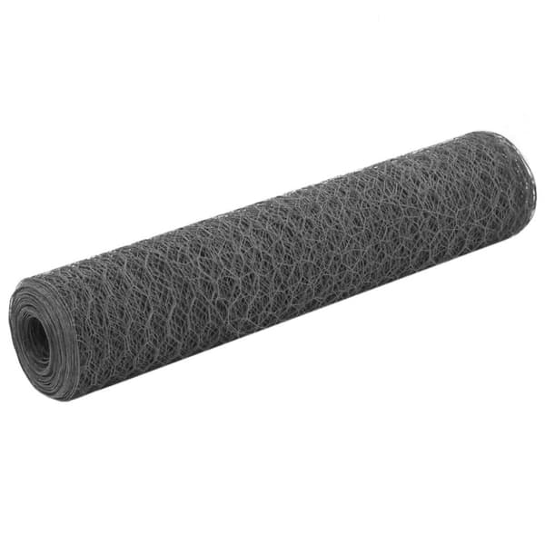 vidaXL Trådgjerde kylling stål med PVC-belegg 25x0,75 m grå