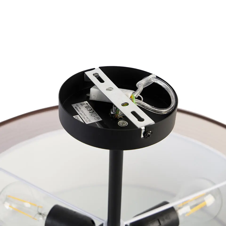 Qazqa plafondlampen drum duo bruin e27