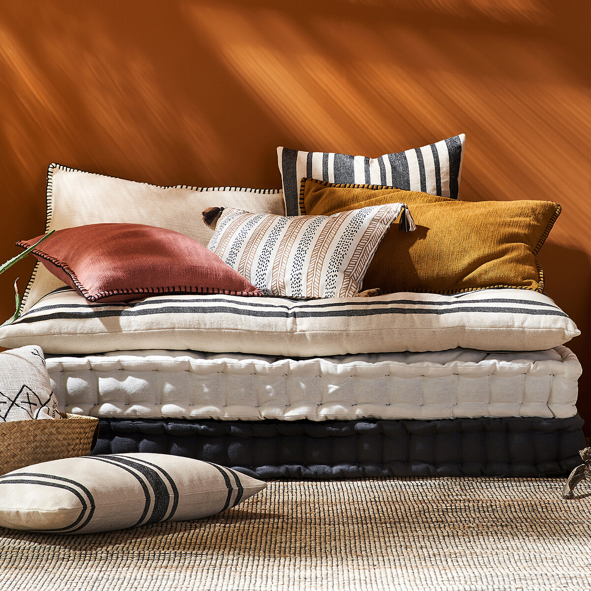 LA REDOUTE INTERIORS<br>Gestreepte grondmatras 190 cm, Minille