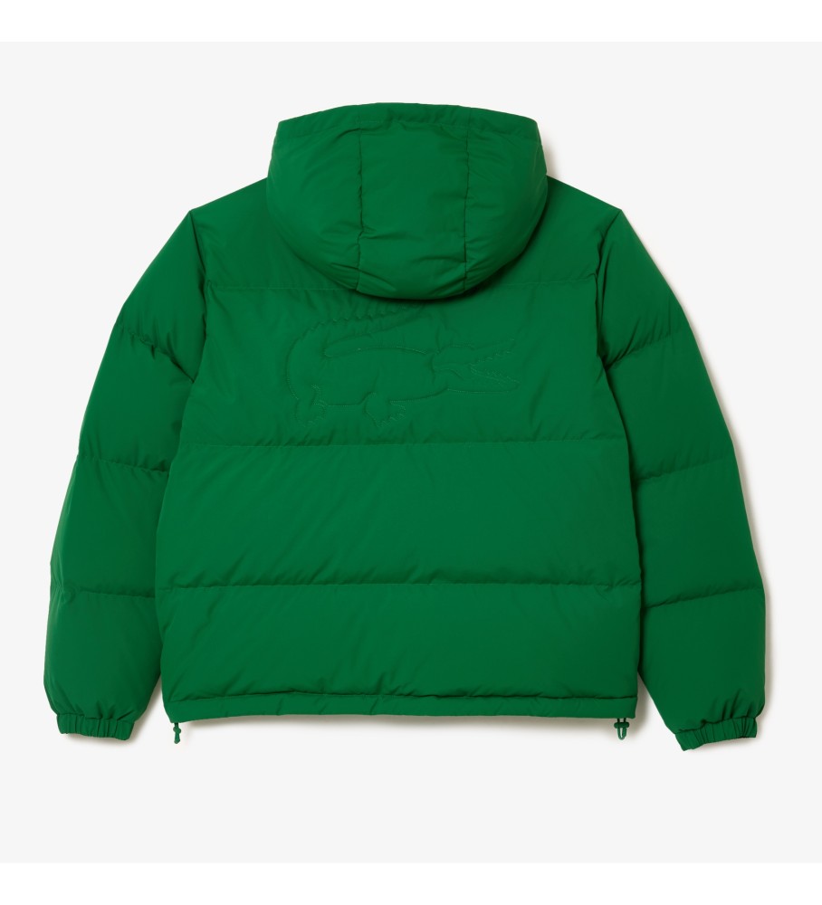 Jaqueta Lacoste acolchoada e impermeável na cor verde.
