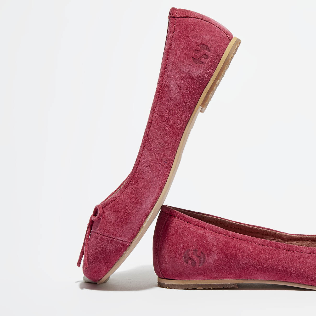 Superga Ballerines en velours de cuir  vin