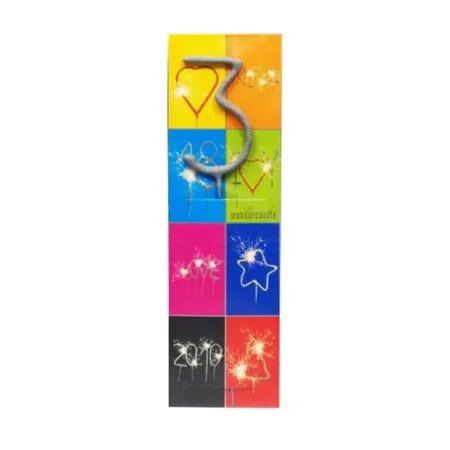 wondercandle Wunderkerze Zahl 3